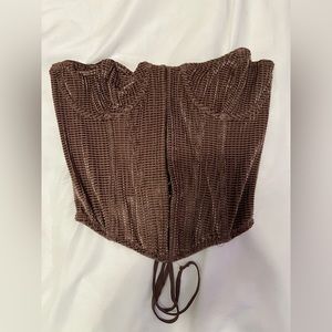 Urban Outfitters Brown Lace Up Corset Top